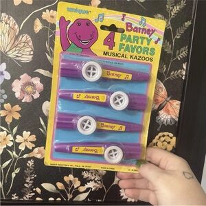 Barney Dinosaur Birthday Party Kazoo￼ Multi-color 1992 Unique in Box Vintage